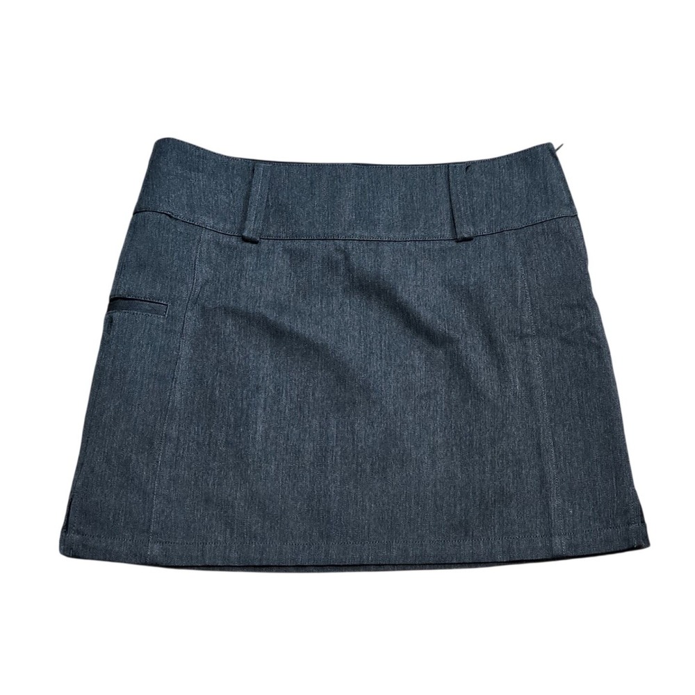 Icebreaker Merino Wool Cotton Blend Mini Skirt Gray 27 4